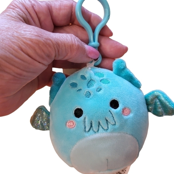 NWT Squishmallows Theotto the Teal Cthuulhu 3" Clip On plush - Picture 3 of 12